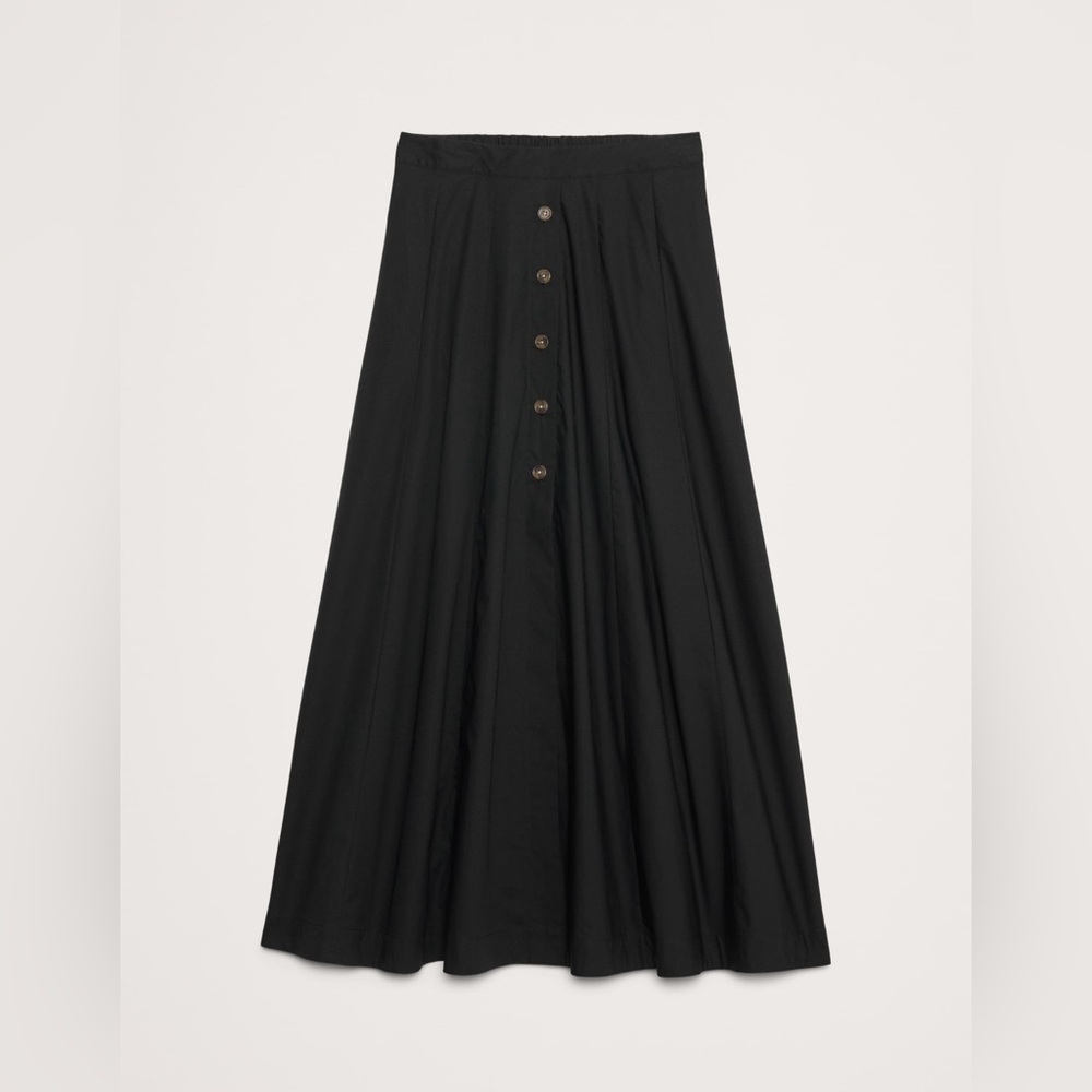 NWT Banana Republic Poplin Button Down Long Black Midi Skirt Sz XXL (#743513) - Picture 4 of 9
